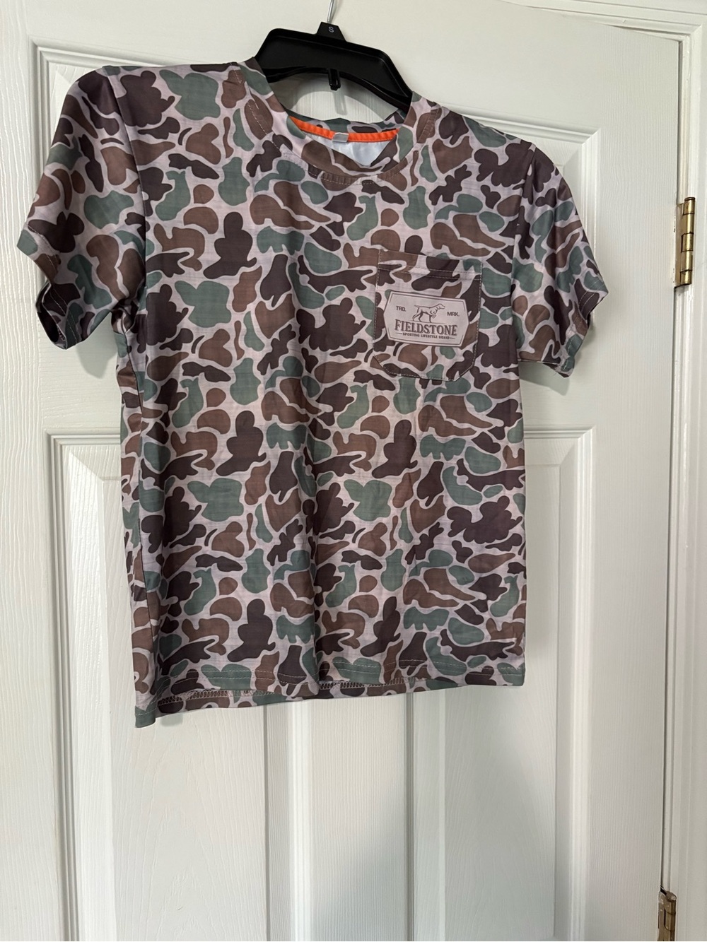 Fieldstone Kids' Camo Short Sleeve Tee - Green/Brown